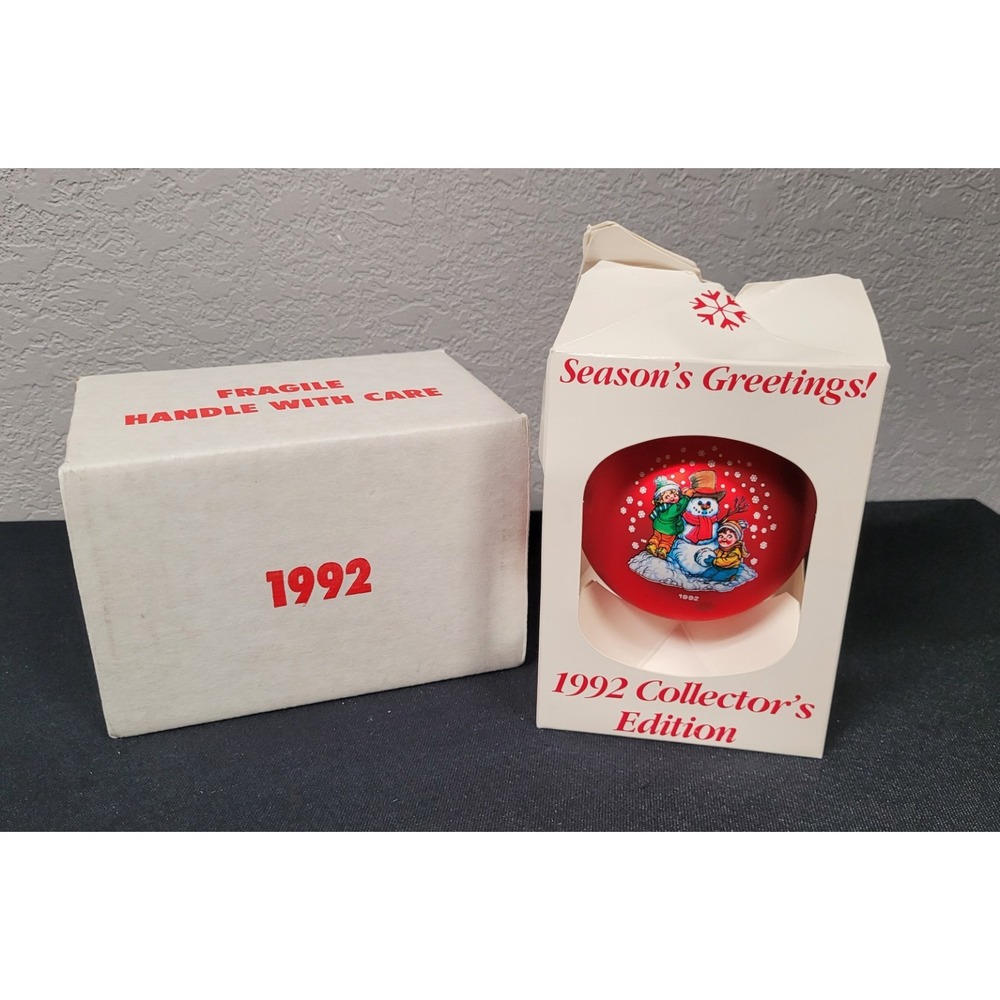 Vintage 1992 Campbell's Kids Collector's Edition Christmas Glass Ball Ornament